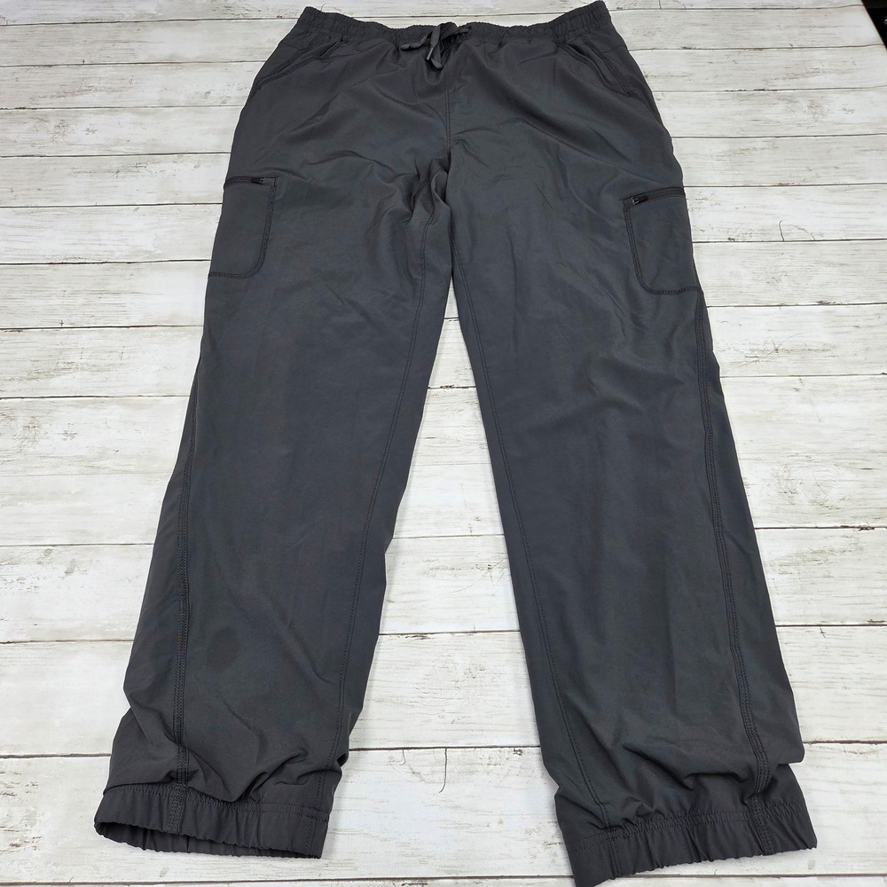 Eddie Bauer Fleece Lined Cargo Pants Jogger Women 14 Gray Insulated Hiking